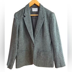 Vintage New Expressions Charcoal Women's Blazer Modern Size 4 Union Made EUC